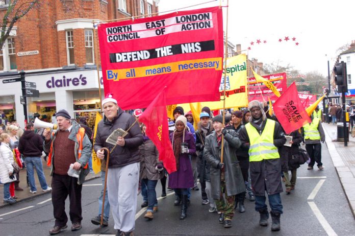 March on December 4th 2010 to defend Chase Farm Hospital in Enfield