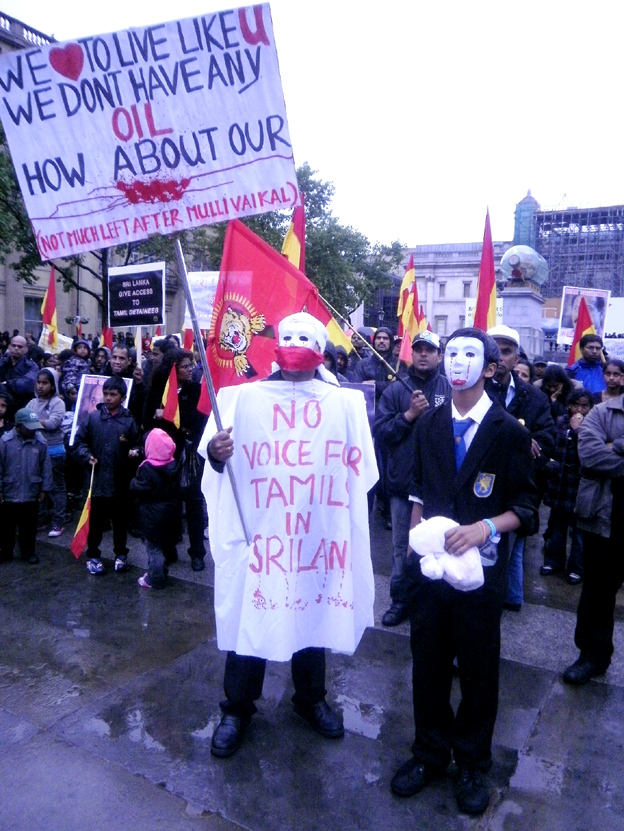Tamils at the Trafalgar Square rally on Wednesday night with a clear message