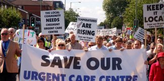 Demonstration in Cheshunt to stop the closure of the Urgent Care Centre