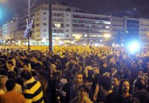 The Friday night occupation of the Vouli (parliament) square in Athens