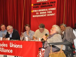 MICHELINE MASON of the Alliance for Inclusive Education speaking on Sunday