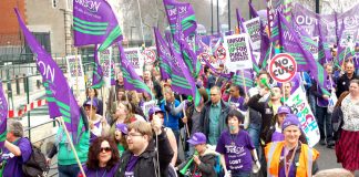 Thousands of Unison members took part in the TUC March 26 demonstration to show that they were determined to stop the privatisation of the NHS