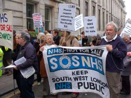 Patients and doctors lobbying the Special Representative Meeting of the BMA in March against the Health and Social Care Bill