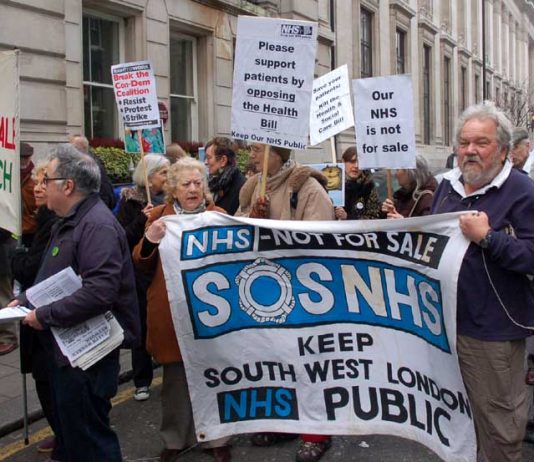 Patients and doctors lobbying the Special Representative Meeting of the BMA in March against the Health and Social Care Bill