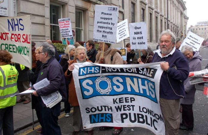 Patients and doctors lobbying the Special Representative Meeting of the BMA in March against the Health and Social Care Bill