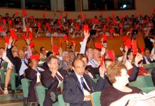 Doctors voting at their Annual Representative Meeting in Cardiff  yesterday