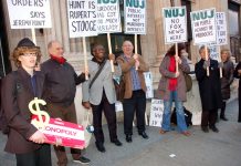 The National Union of Journalists staged a protest against the takeover of BSkyB in March this year