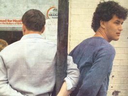 Striking miners left handcuffed to a lampost during the year-long civil war waged by the Thatcher government, the capitalist state and the Murdoch press against the miners’ union in 1984-85