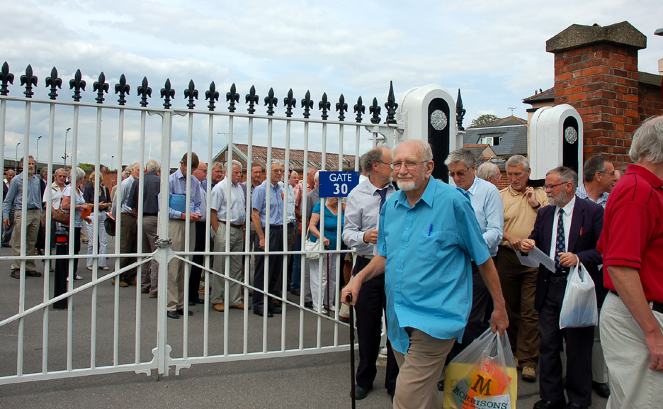 British Airways pensioners leaving their meeting at Ascot Racecourse on Monday afternoon