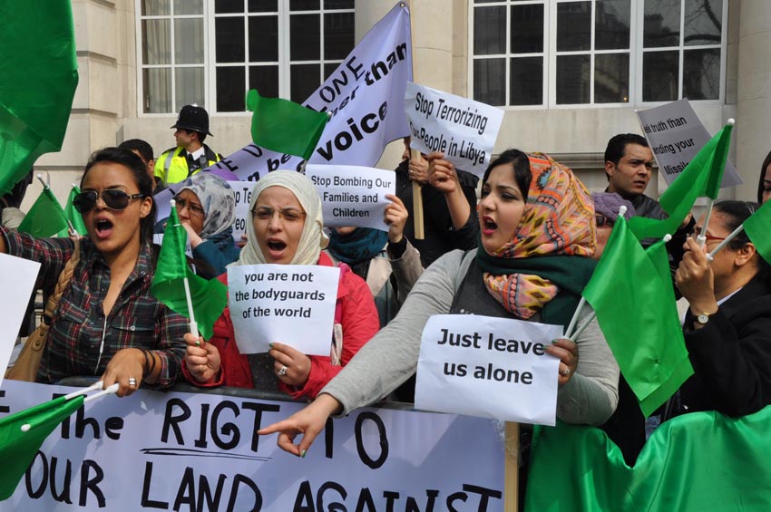 Defiant Libyan students and workers in London condemn the NATO imperialists
