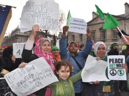 Libyan women take part in the TUC’s national march earlier this year