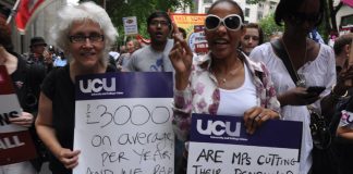 Teachers and civil servants took strike action on June 30 against the vicious pension cuts that the Tory-LibDem coalition is trying to force through