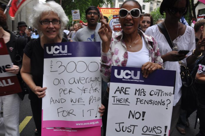 Teachers and civil servants took strike action on June 30 against the vicious pension cuts that the Tory-LibDem coalition is trying to force through