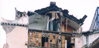 The devastated headquarters of Belgrade TV during the NATO bombing of Yugoslavia in 1999