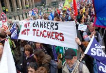 Teachers marching to defend their pensions show that they understand just who the enemy is