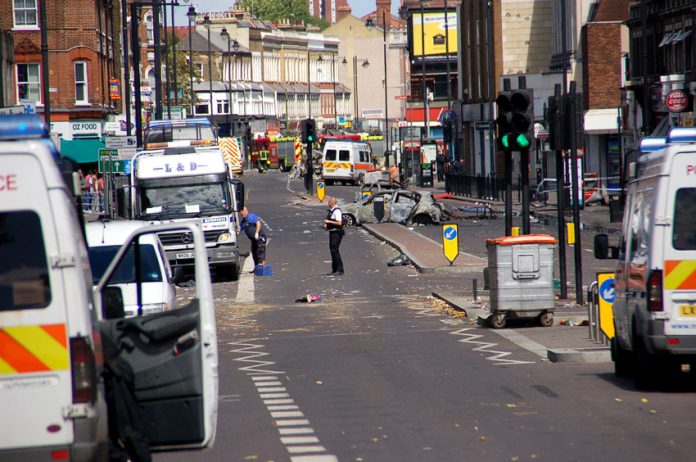 Police have sealed off a major section of the Tottenham High Road in the wake of Saturday’s uprising