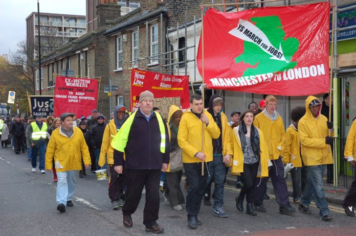 The YS March for Jobs and Free State Education arriving in London in November last year