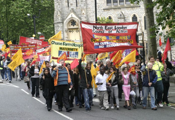 The North East London Council of Action has organised a large number of demonstrations and pickets to demand that Chase Farm Hospital remains open with all its departments functioning properly