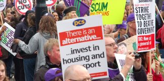 Anti-cuts demonstrators in London in March this year demand: ‘Invest in housing’