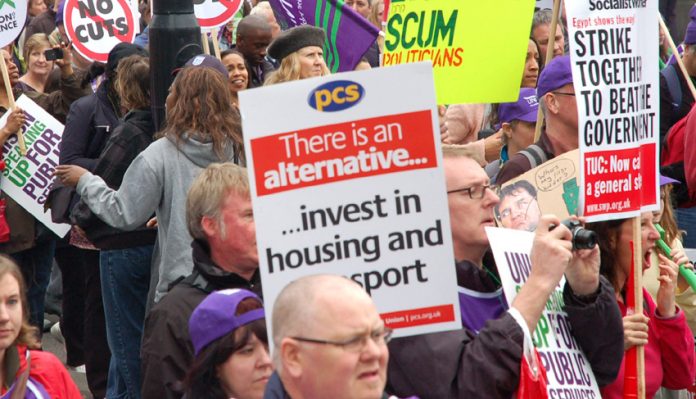 Anti-cuts demonstrators in London in March this year demand: ‘Invest in housing’