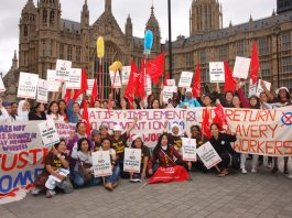 A section of the rally opposite parliament
