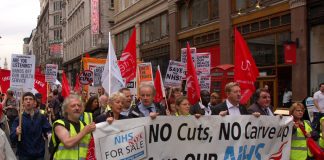 Unite demonstration in London on July 7th in defence of the NHS