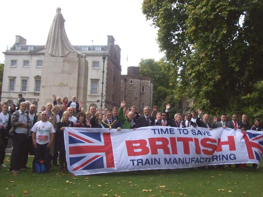 The union leaders sought to use the lobby of parliament to appeal to the Tories and Liberal Democrats – ASLEF members were told to take down their union banner as it was out of place with this theme
