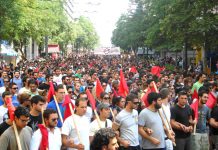 A section of the students’ and workers’ march in Athens