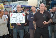 Electricians were in a determined mood when they marched at Kings Cross yesterday morning and called for Unite to organise an immediate strike ballot