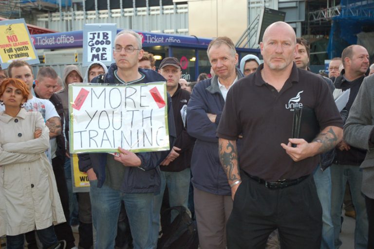 Electricians were in a determined mood when they marched at Kings Cross yesterday morning and called for Unite to organise an immediate strike ballot