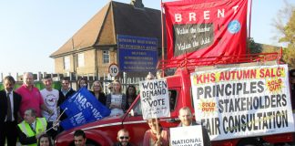 Striking teachers and their supporters fighting to stop Kingsbury school being turned into an Academy