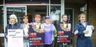 Unison and UCU members stand together in defence of jobs and education