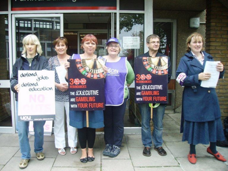 Unison and UCU members stand together in defence of jobs and education