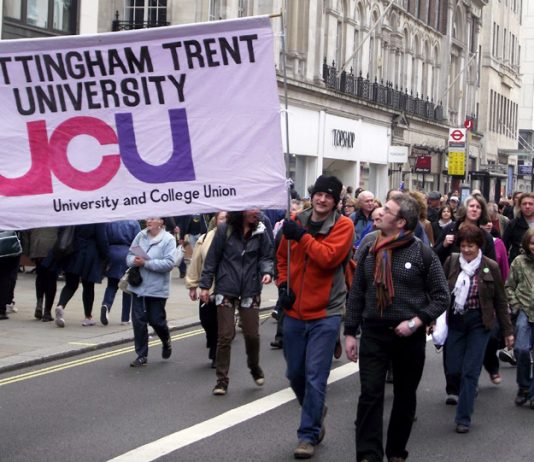 UCU members on the TUC March for Jobs, which brought London to a halt at the beginning of this year