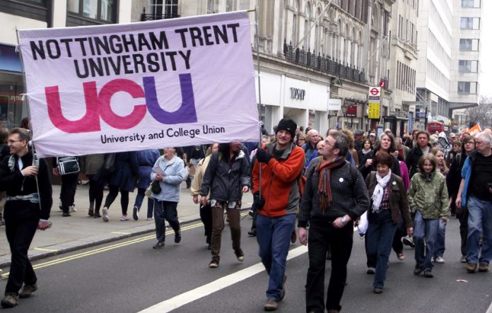 UCU members on the TUC March for Jobs, which brought London to a halt at the beginning of this year