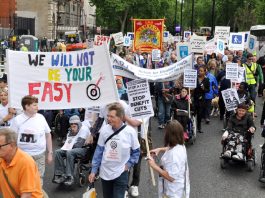 Young disabled march on May 11 against cuts in welfare benefits