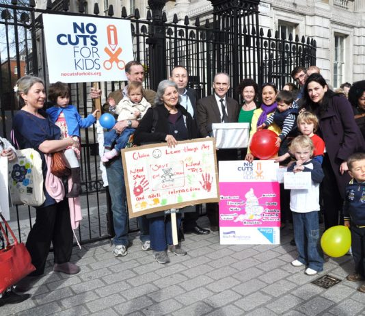 Mothers Day protest outside Downing Street in April