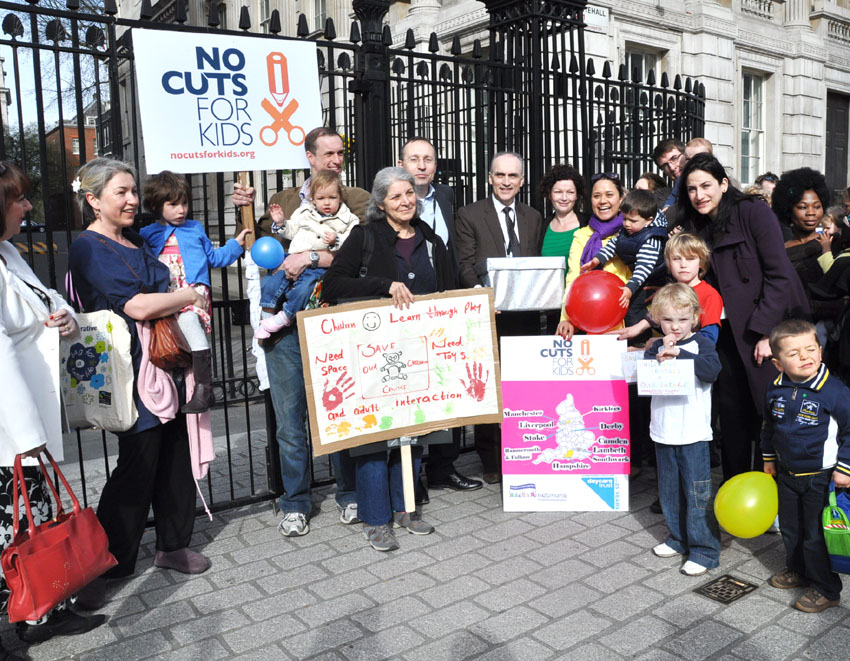 Mothers Day protest outside Downing Street in April
