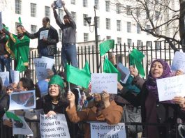 Libyan women in London condemn NATO attacks and give their support to Gadaffi