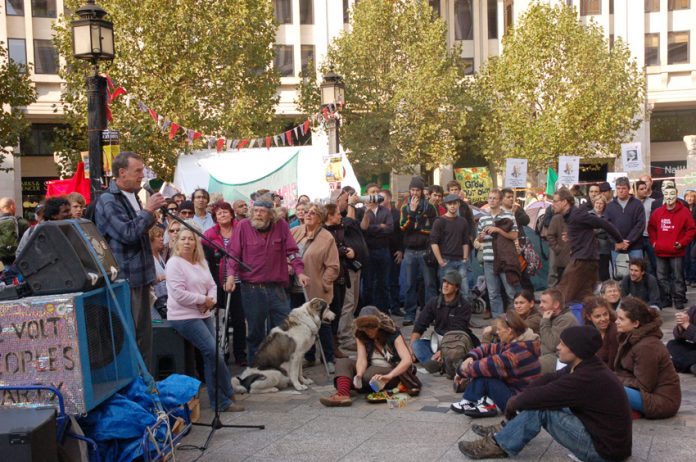 Crowds at the camp outside St Paul’s, set up in the wake of the Occupy Wall Street movement