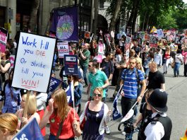 A powerful message from striking public sector workers earlier this year