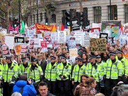 Students And Sparks March Against Tuition Fees And Wage Cuts Marching students were not intimidated by the massive police presence