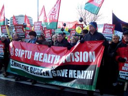 SIPTU members demand action to defend jobs in the health service