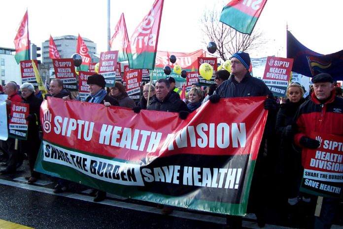 SIPTU members demand action to defend jobs in the health service