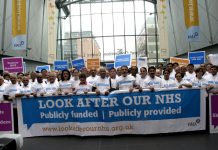 BMA delegates to the 2009 Annual Representative Meeting launch their ‘Look After Our NHS’ campaign against privatisation