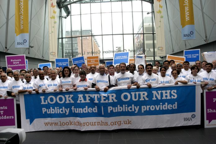 BMA delegates to the 2009 Annual Representative Meeting launch their ‘Look After Our NHS’ campaign against privatisation