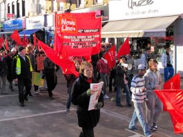 ‘FORWARD TO WORLD SOCIALIST REVOLUTION’ –News Line Anniversary Rally told Youth at the front of Sunday’s march to the News Line Anniversary Rally