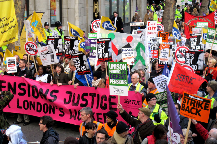 Over 50,000 marched in London and tens of thousands marched in other cities across the UK during the November 30 pensions strike