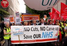 Health workers marching on the NHS anniversary demonstration were determined to prevent the privatisation of the NHS