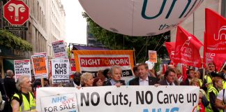 Health workers marching on the NHS anniversary demonstration were determined to prevent the privatisation of the NHS